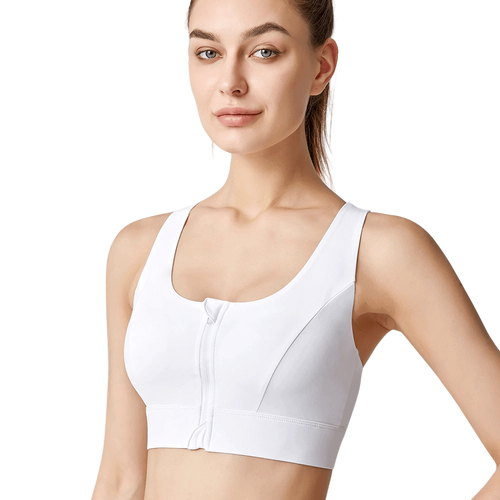 Ava | Comfortable White Sports Bra with Sculpting Fit 0
