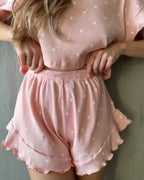 Emily | Elegant Short Womens Pyjamas with Frills 6