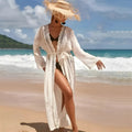 Emma | Elegant Sheer White Beach Kimono 0