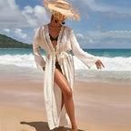 Emma | Elegant Sheer White Beach Kimono 0