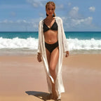 Emma | Elegant Sheer White Beach Kimono 3