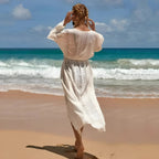 Emma | Elegant Sheer White Beach Kimono 4