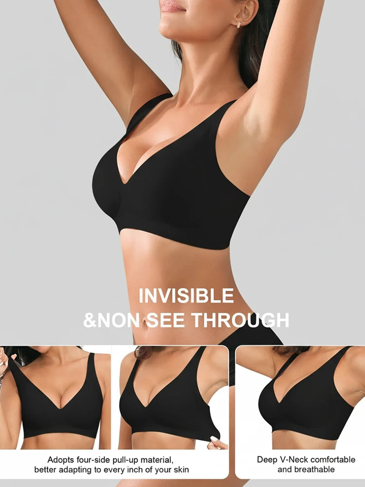 Sophia | Comfortable Strapless Wireless Bra with Deep V Neckline 7