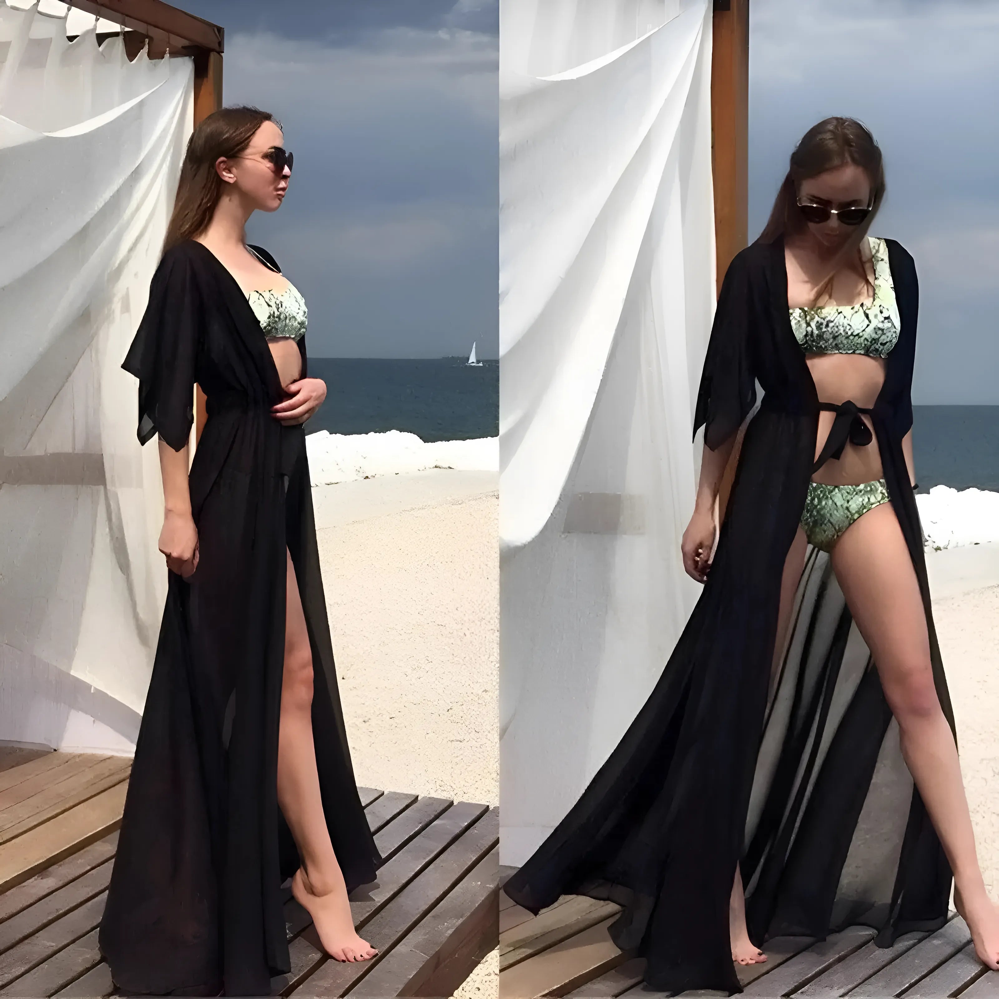 Lila | Vibrant Lightweight Beach Kimono Cover Up 3