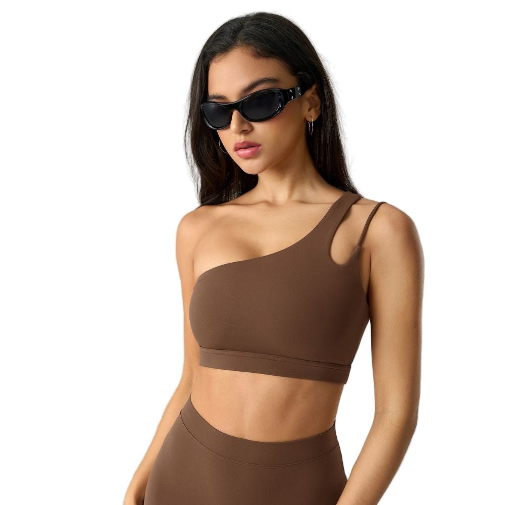 Mia | Asymmetric Breathable One Shoulder Sports Bra 10