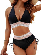 Mia | Stylish High Waisted Color Block Bikini Set for Women 0