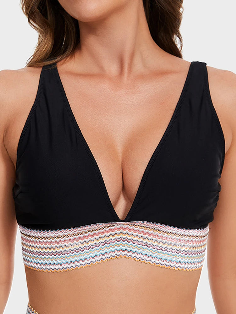 Mia | Stylish High Waisted Color Block Bikini Set for Women 3