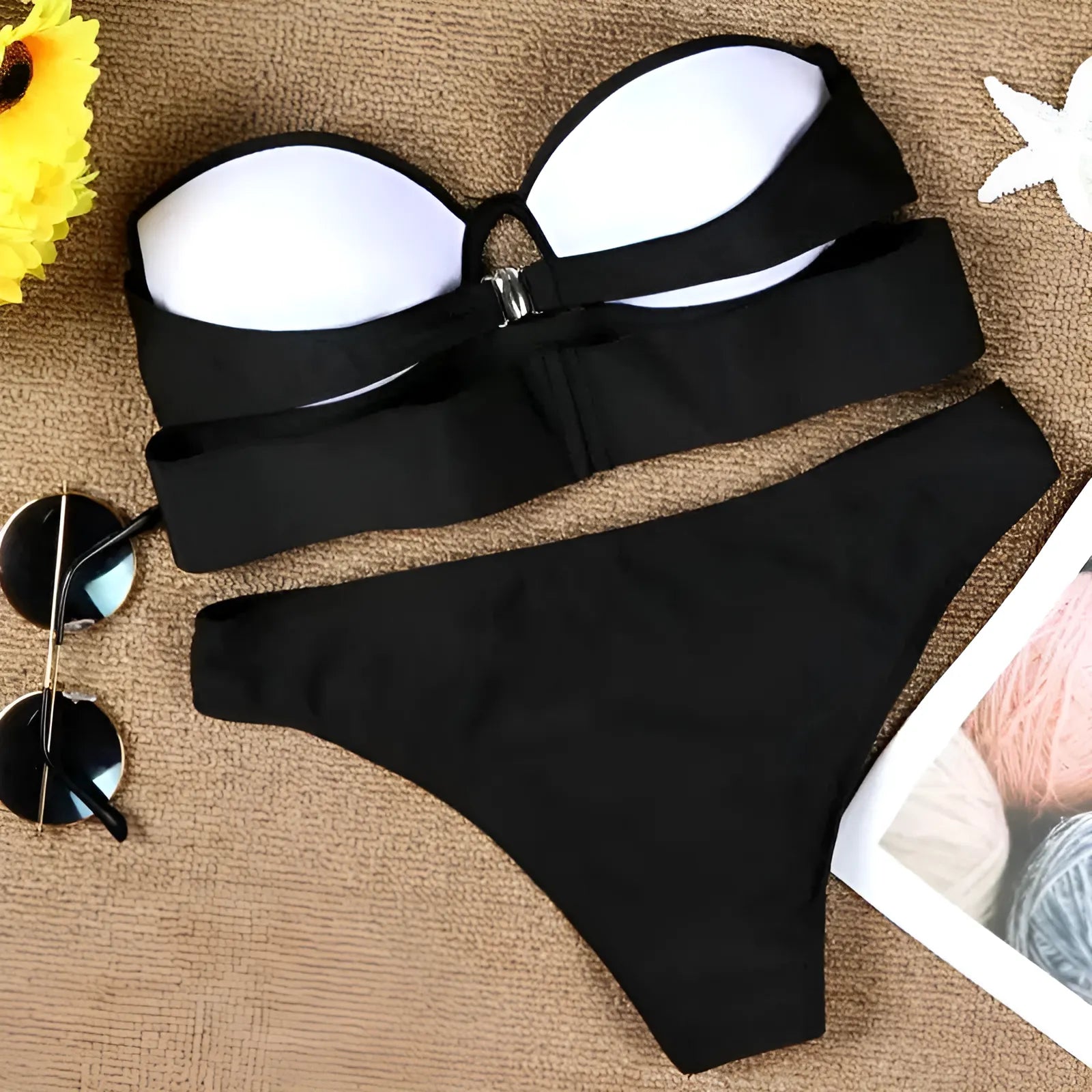Sophie | Chic Strapless Black Swimsuit for Confident Summer Days 2