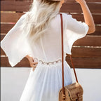 Sophie | Elegant Long Beach Kimono Cover Up with Lace Trim 3