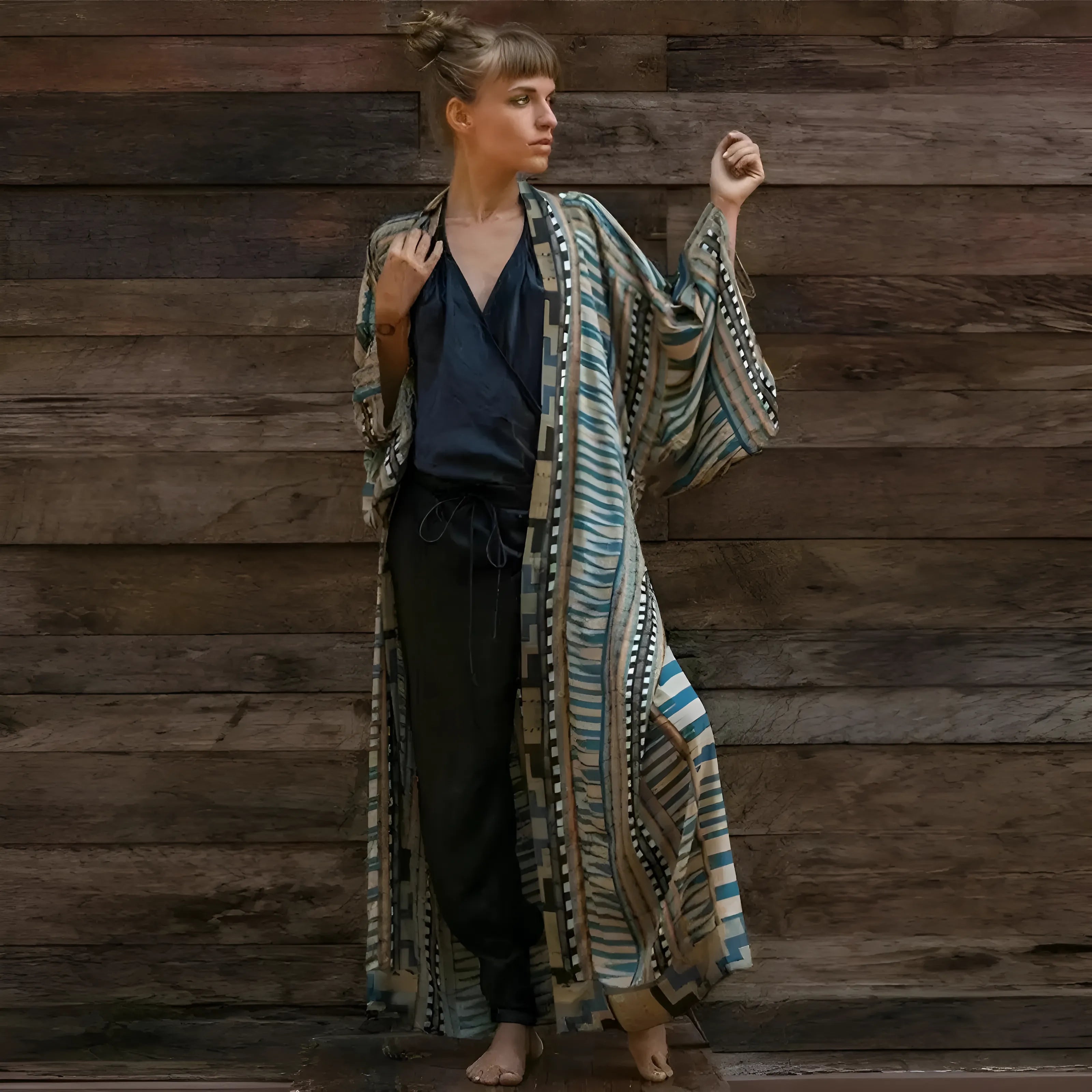 Sophie | Stylish Aztec Pattern Beach Kimono Cover Up 4